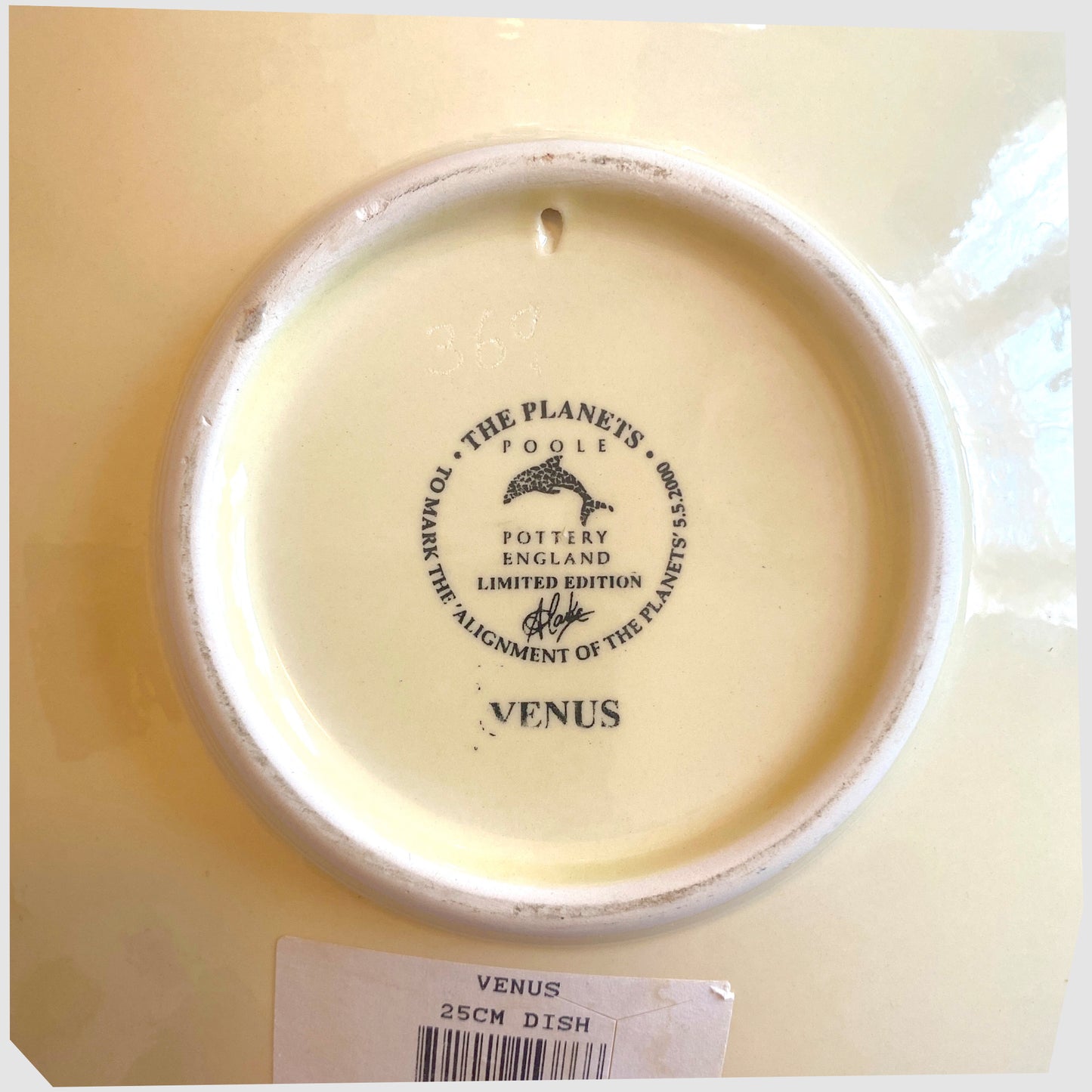 rear markings of the poole pottery alignment of the planets venus plate