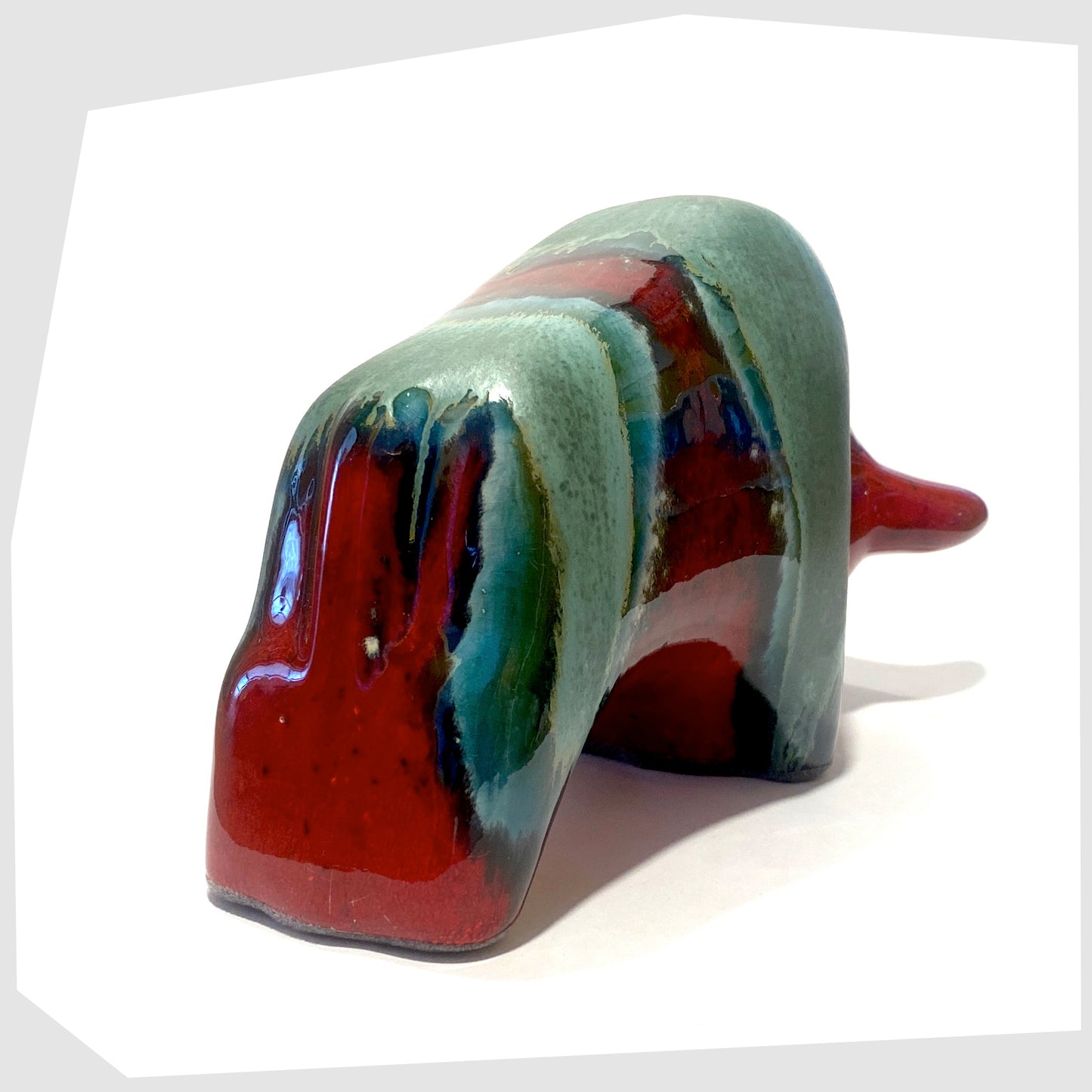 rear of the bolivia glazed ceramic otto keramik bull, handcrafted by otto gerharz junior