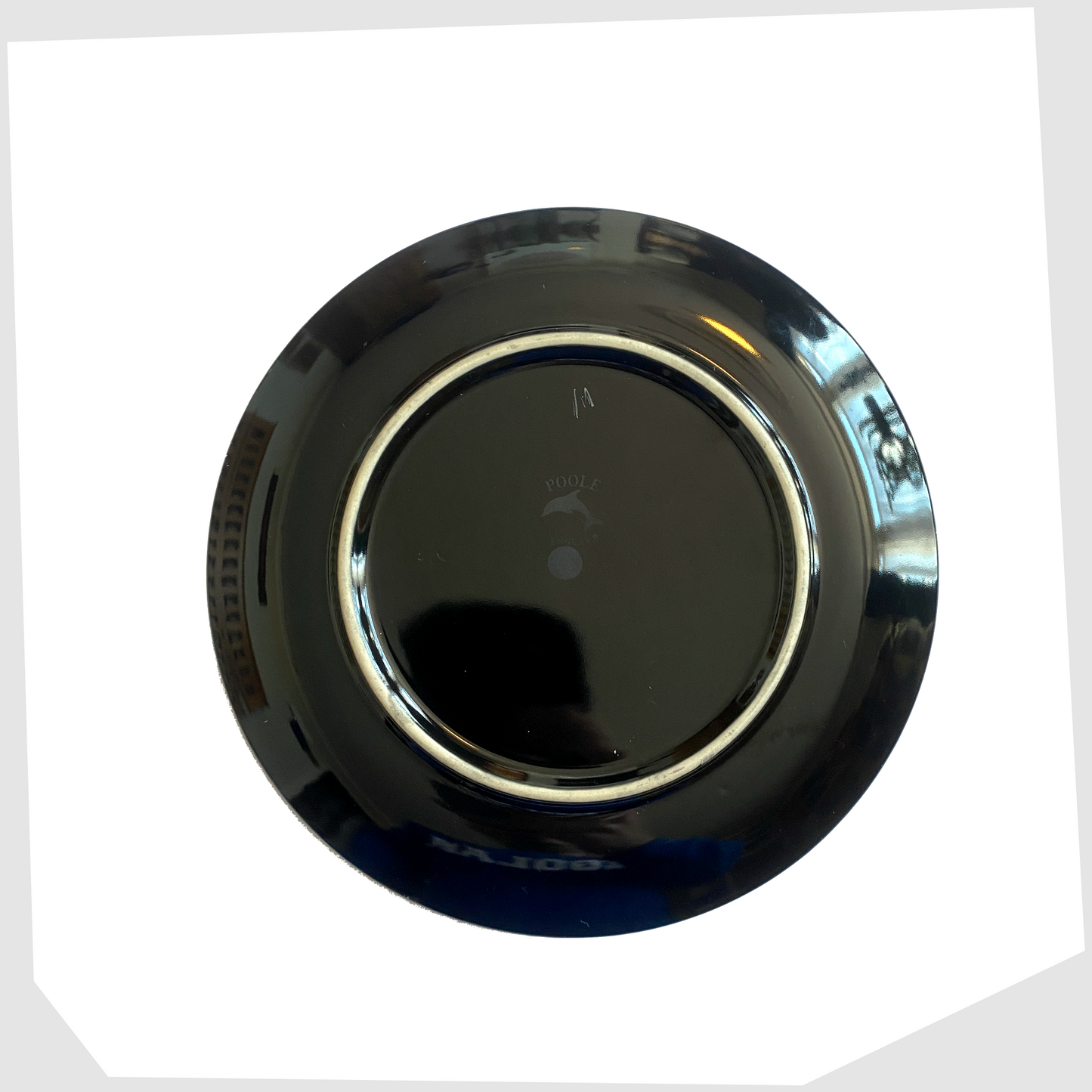 black glazing on the rear of the poole pottery gemstones plate