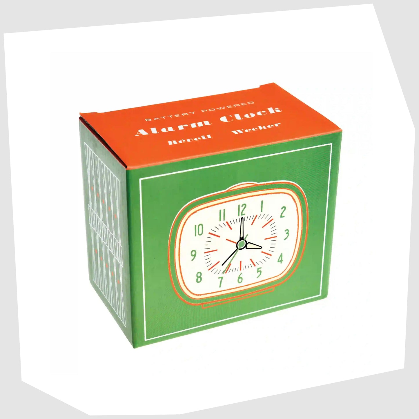presentation box for the Green Retro Alarm Clock, by Rex London