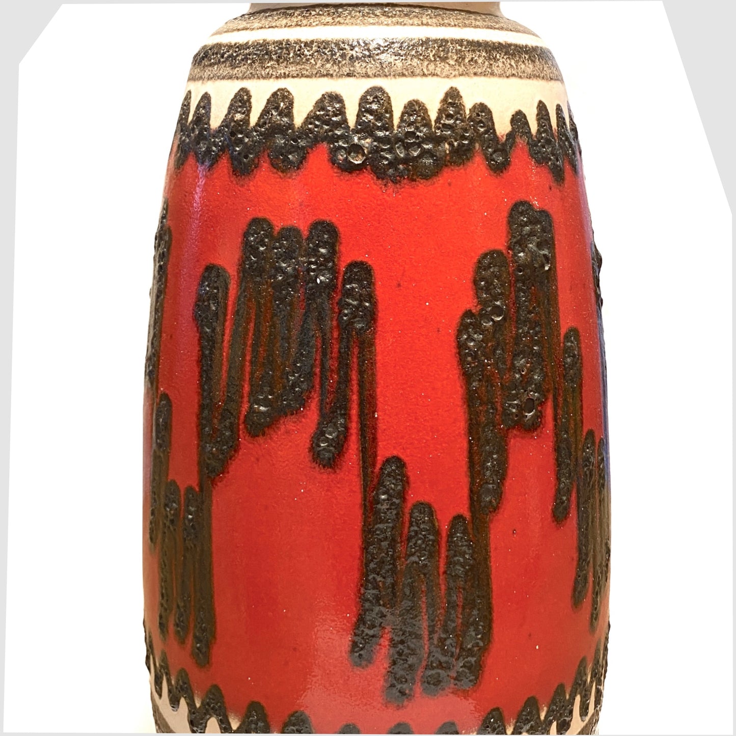 zig zagging fat lava the volcanic red scheurich keramik 284-47 floor vase
