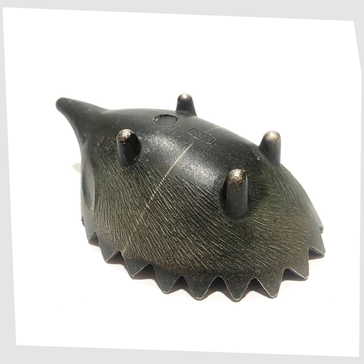 base stamp of the walter bosse-style hedgehog ashtray set, six hedgehog shaped ashtrays
