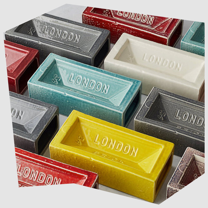 stolen form london brick vases in multicoloured glazes