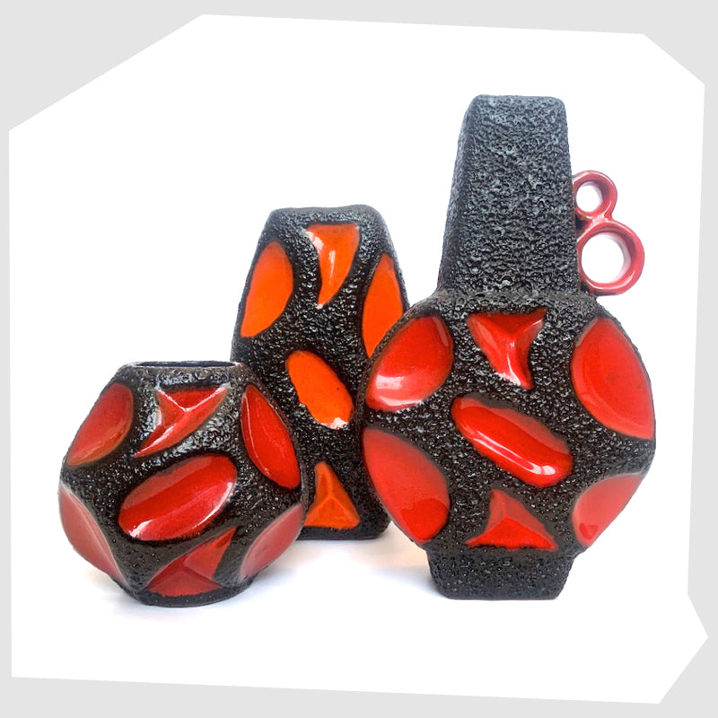 Roth Keramik Red Banjo Vase