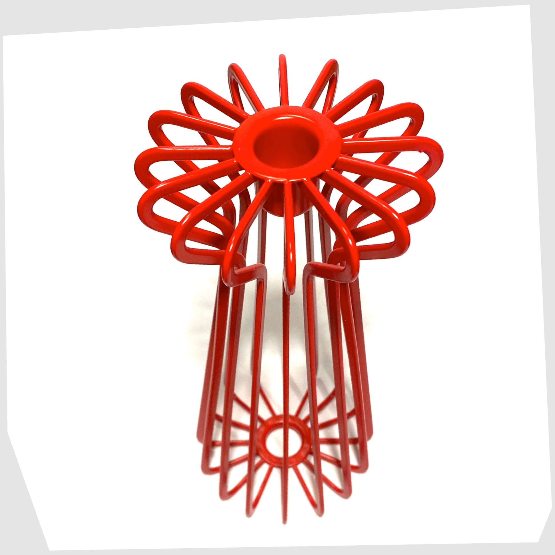 top of the 1990s IKEA tradig candleholder made of red powder coated stainless stell