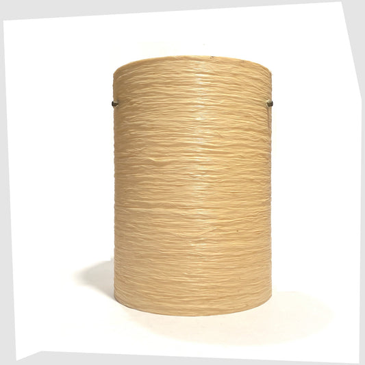 cylindrical spun fibreglass lampshade in natural base finish