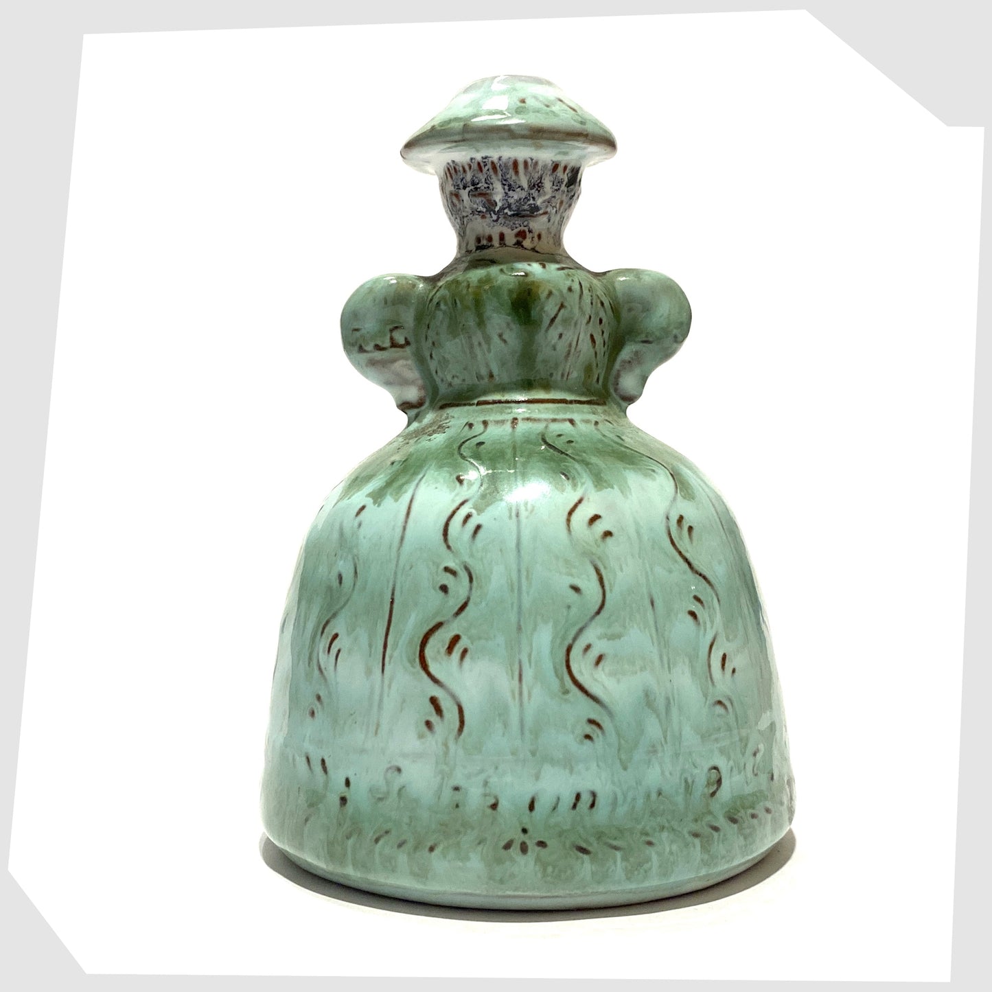 rear of the figurative ceramic candleholder by Gudrun Baudisch-Wittke at Hallstatt Keramik, Austria