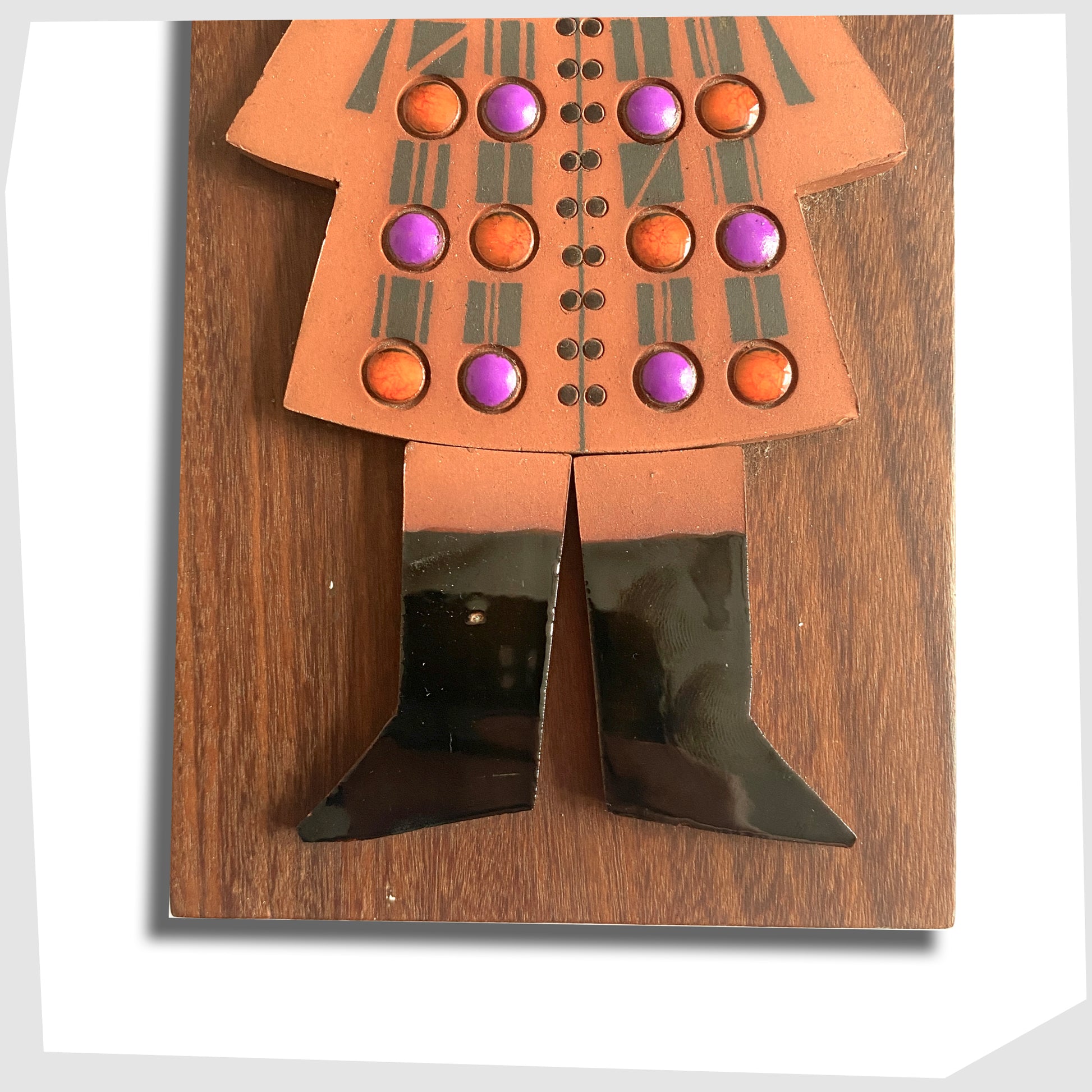 lower section of the Hornsea Pottery Muramic Wall Plaque of Napoleon, ceramic tiles on wooden plaque