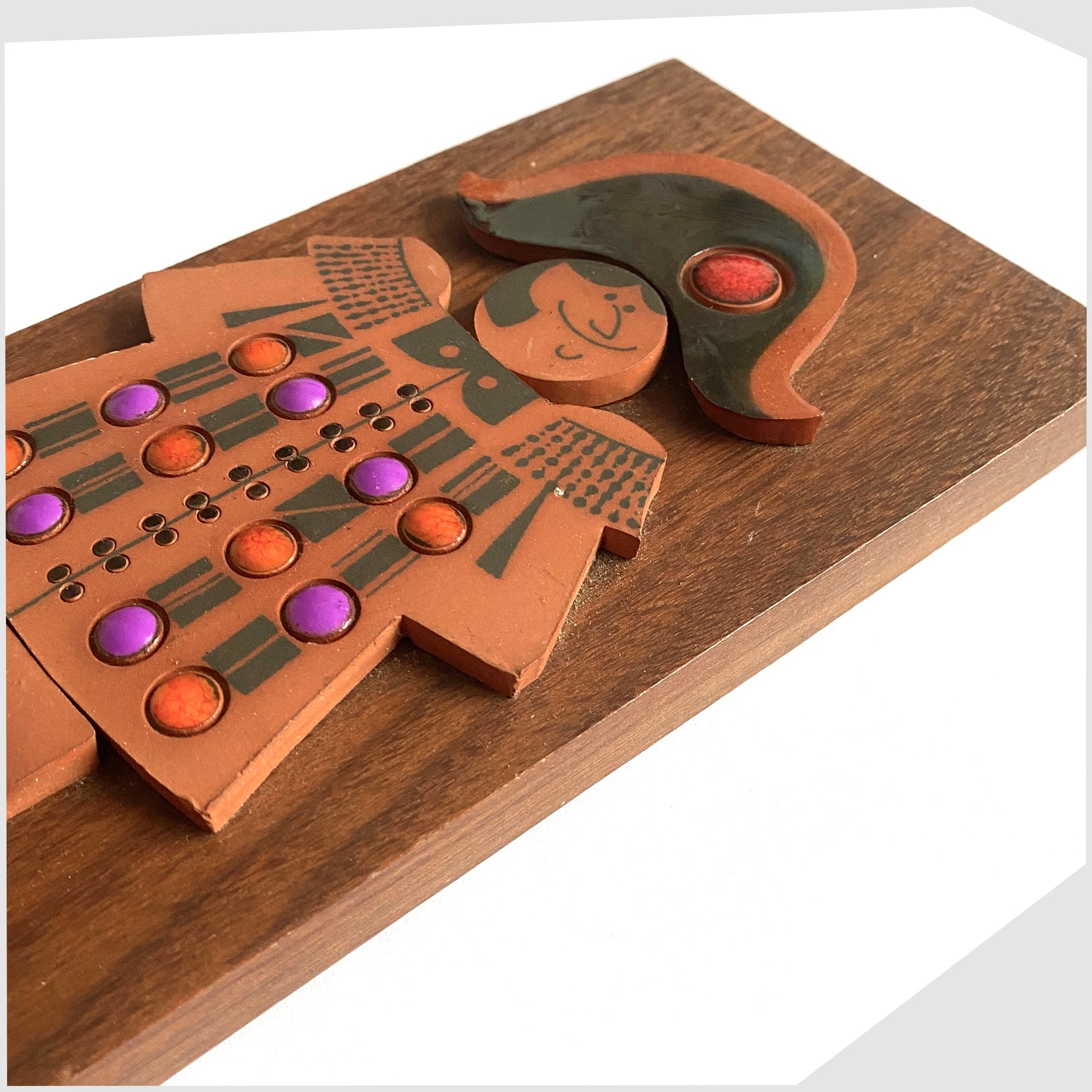 Hornsea Pottery Muramic Wall Plaque of Napoleon, ceramic tiles on wooden plaque