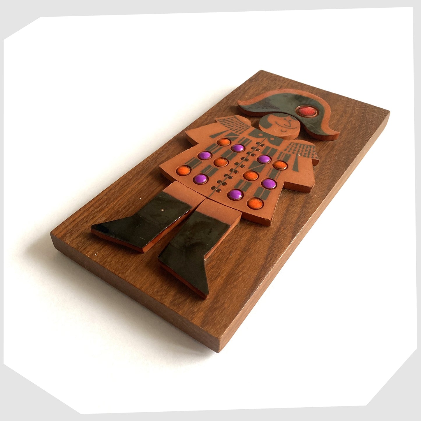 Hornsea Pottery Muramic Wall Plaque of Napoleon, ceramic tiles on wooden plaque