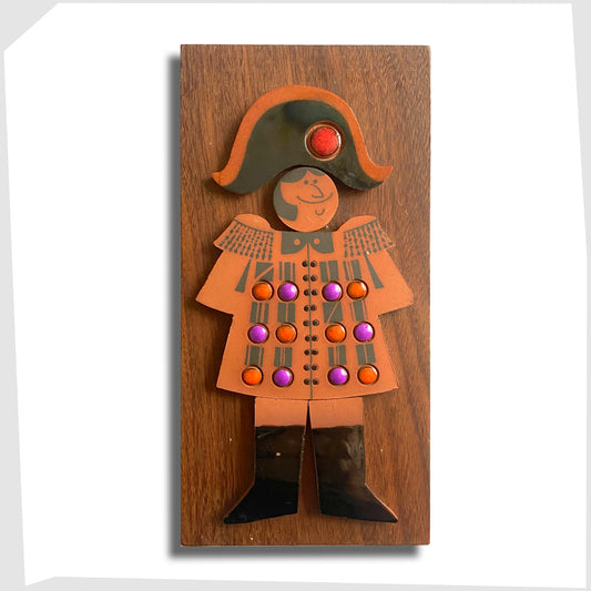 Hornsea Pottery Muramic Wall Plaque of Napoleon, ceramic tiles on wooden plaque