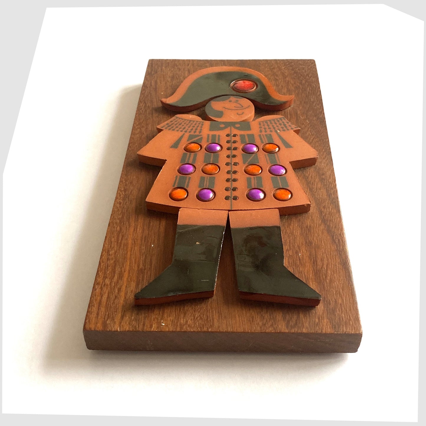 Hornsea Pottery Muramic Wall Plaque of Napoleon, ceramic tile artwork on wooden plaque