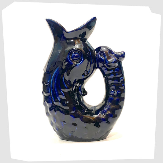 vintage-maltese, gluggle-jug-in-cobalt-blue-glaze-villa-bologna-shape