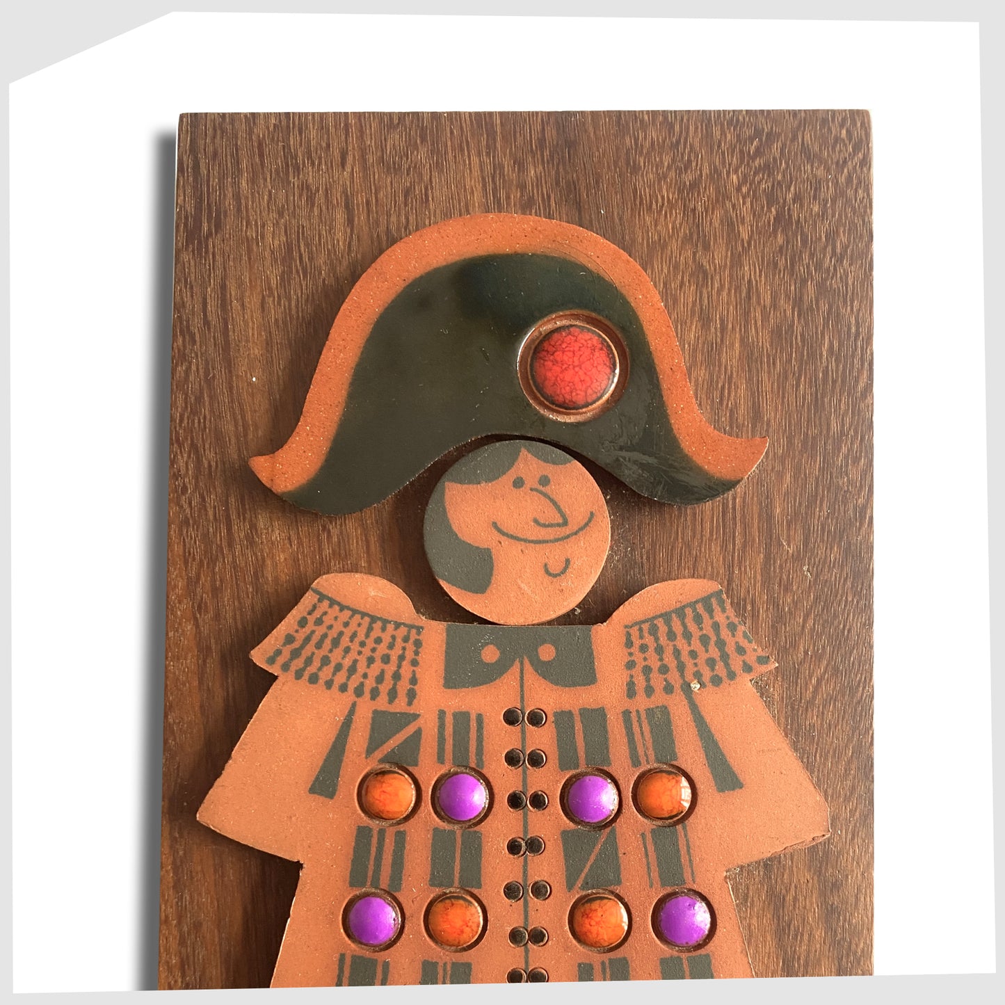 top section of the Hornsea Pottery Muramic Wall Plaque of Napoleon, ceramic tiles on wooden plaque