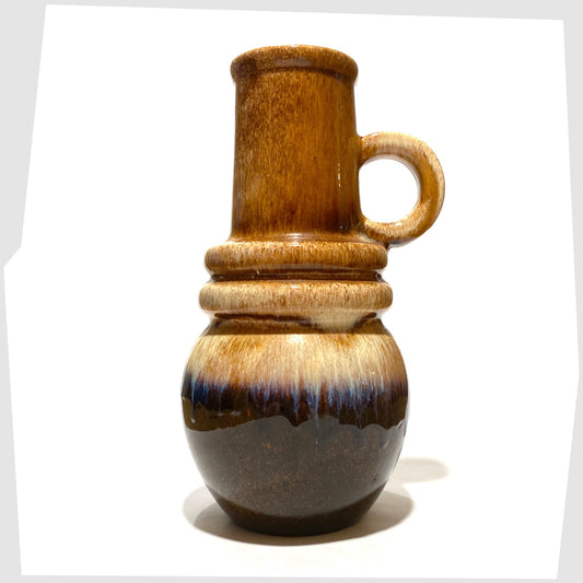 scheurich keramik 428-26 vase in beige and brown glaze with tints of blue 