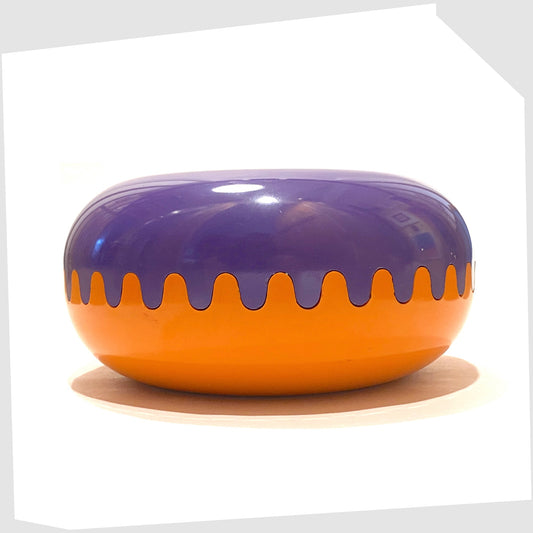 alan fletcher clam ashtray in purple and orange colour way
