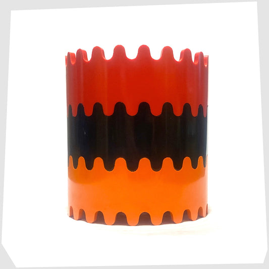 Red, Black and Orange Pentagram Stax Ashtrays designed by Alan Fletcher