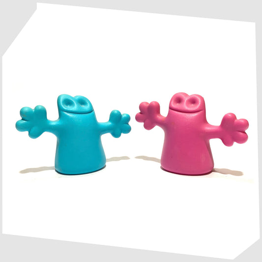 alessi carlo bottle stopeers in teal and pink colour ways