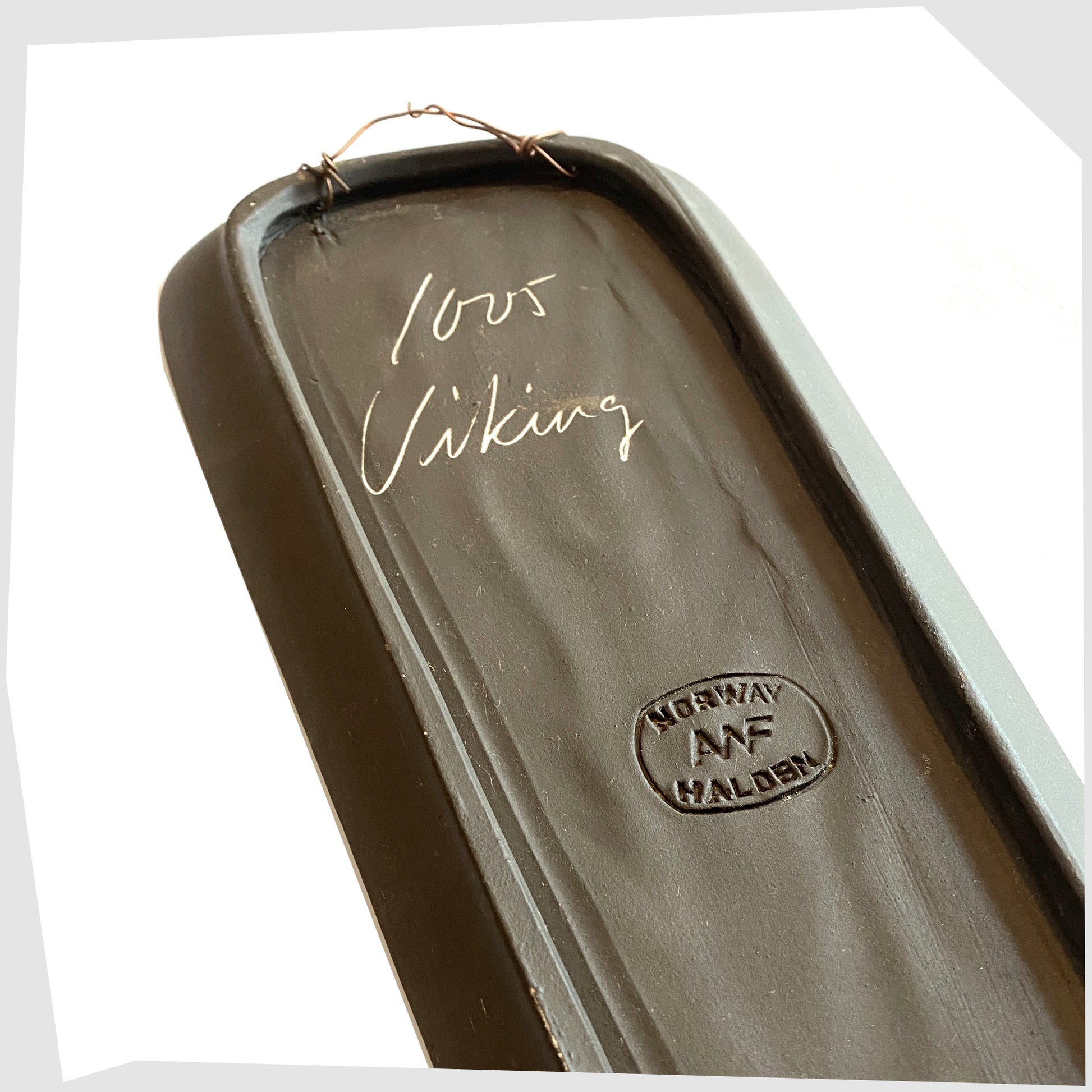 rear markings of the ceramic Viking wall tile, made by AWF Norway