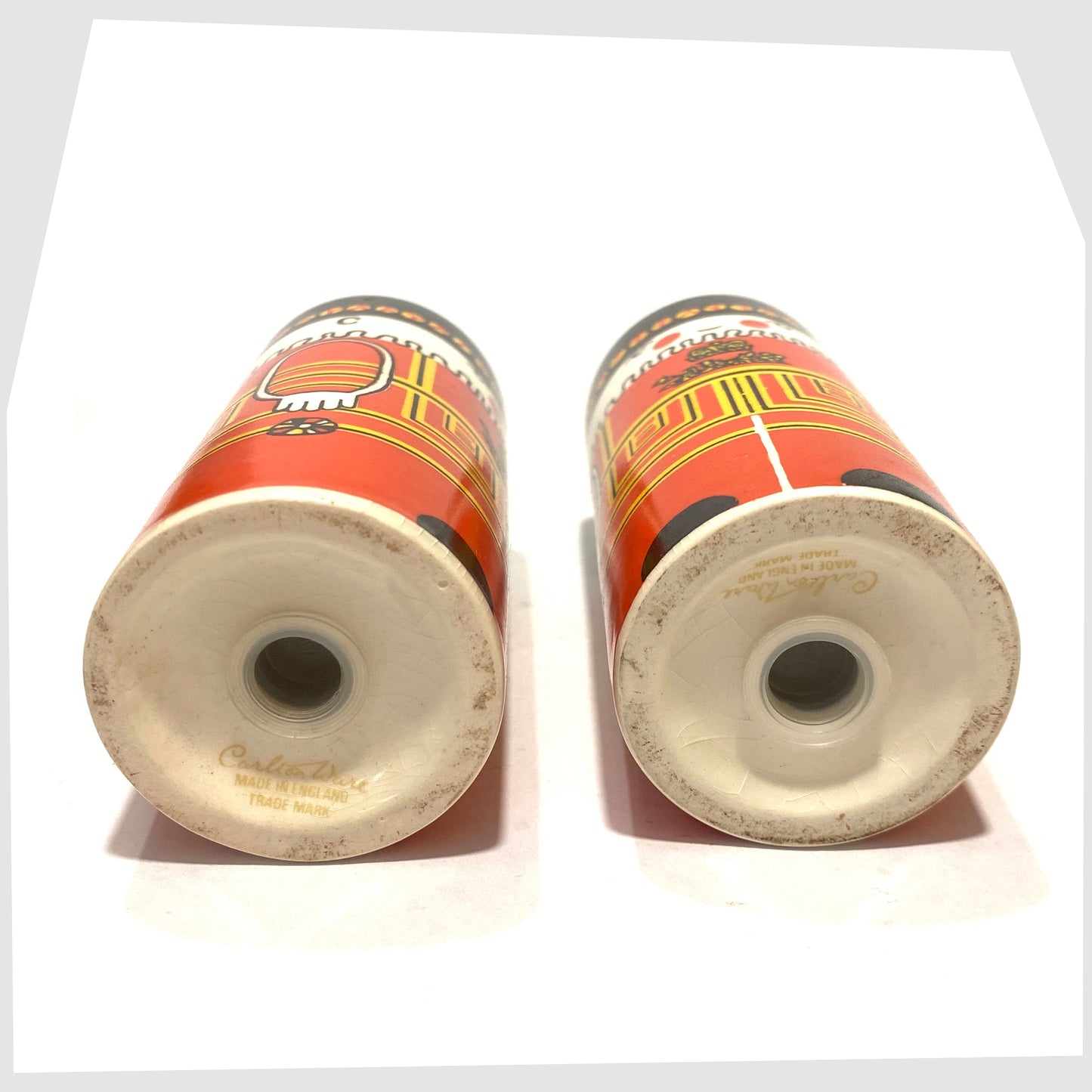 Base of the Carlton Ware Salt & Pepper Shakers with Beefeater design, shown on a white background