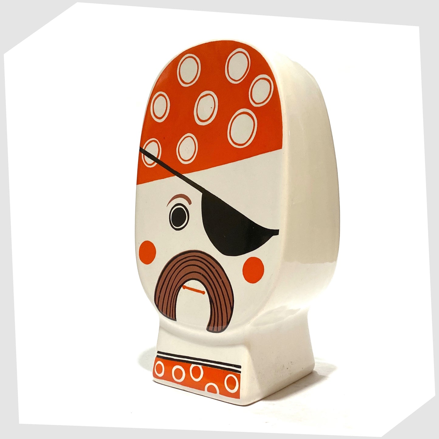 vintage Carlton Ware Pirate Money Box, made of ceramic with a printed pirates face