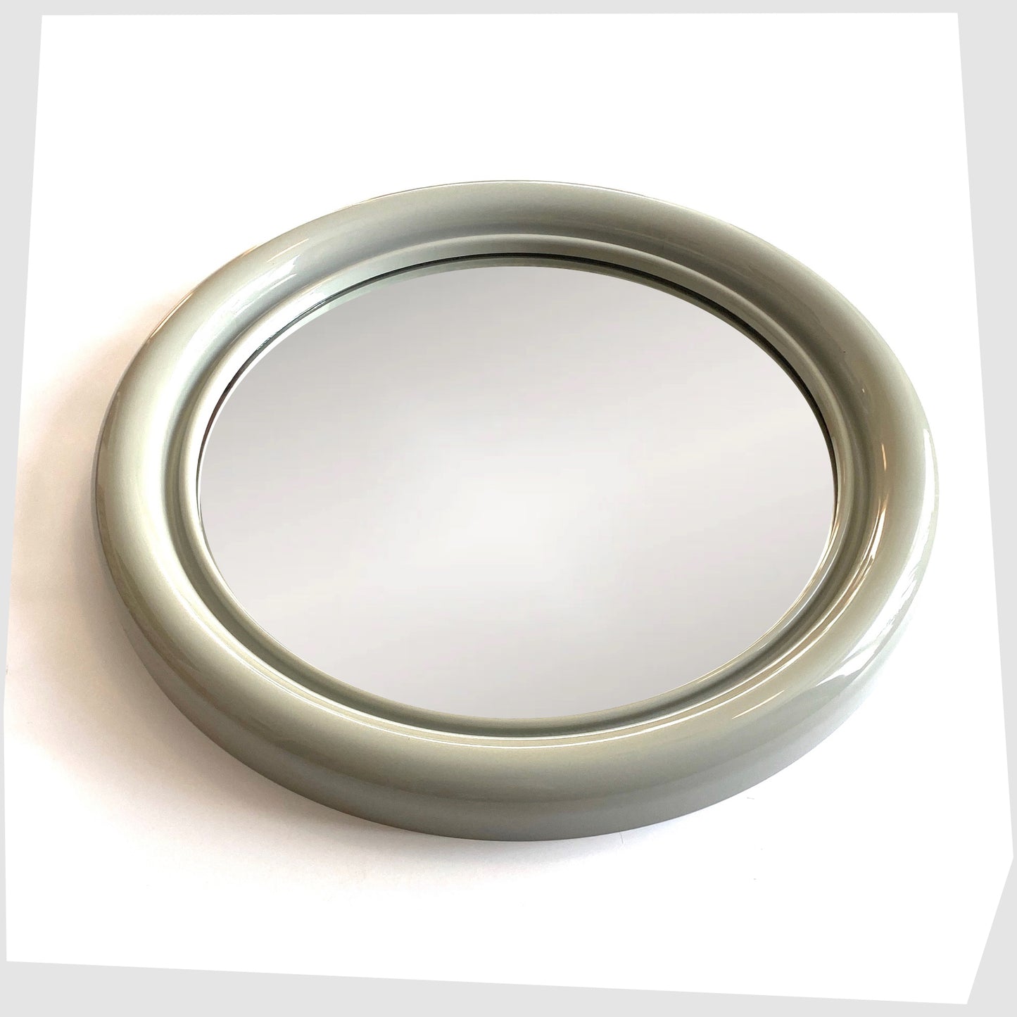 vintage Crayonne Circular Wall Mirror in a light grey colour way