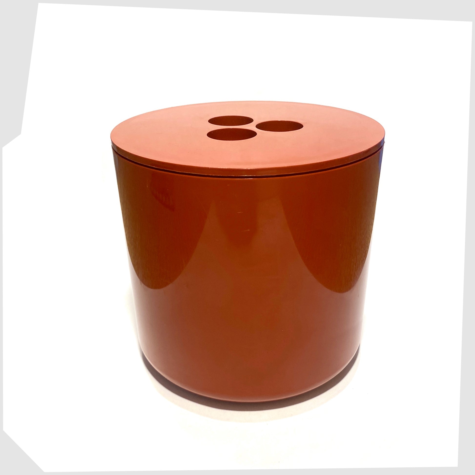 crayonne lidded ice bucket in burgundy red 