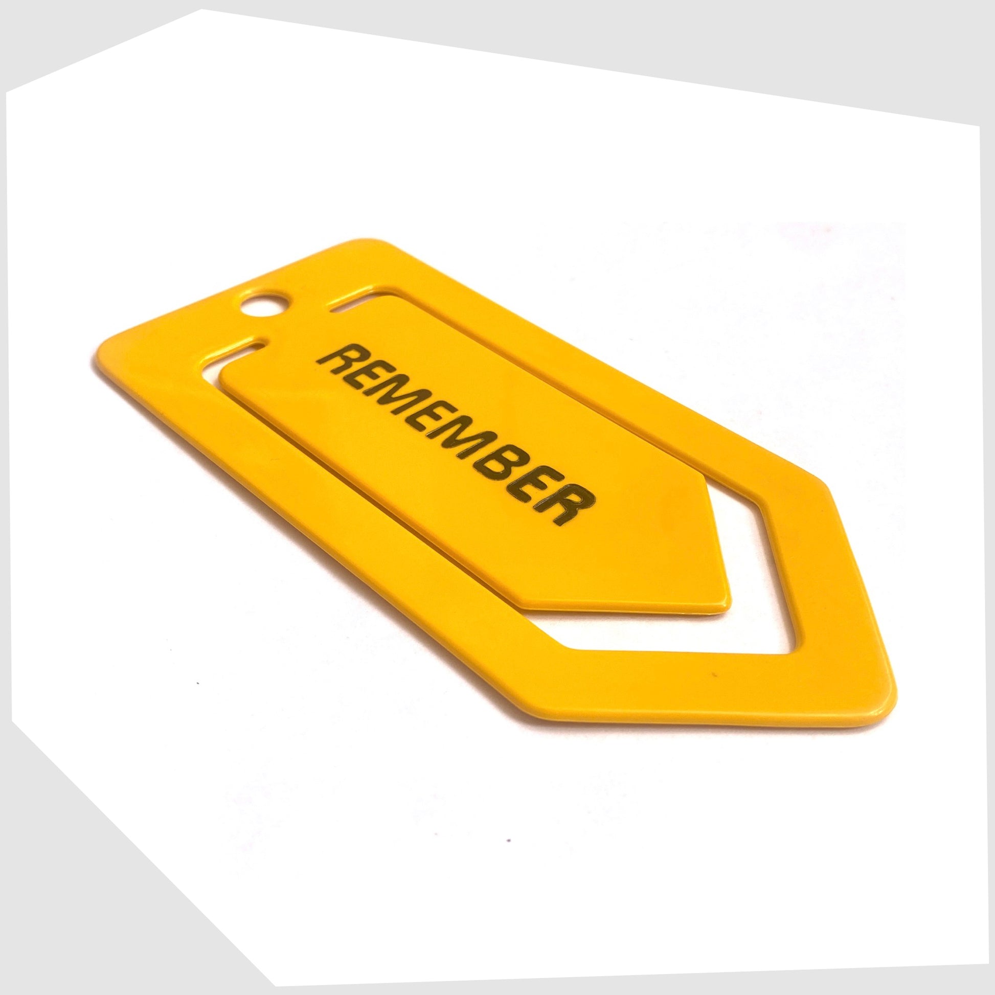 Vintage Crayonne Remember Paper Clip in mustard yellow