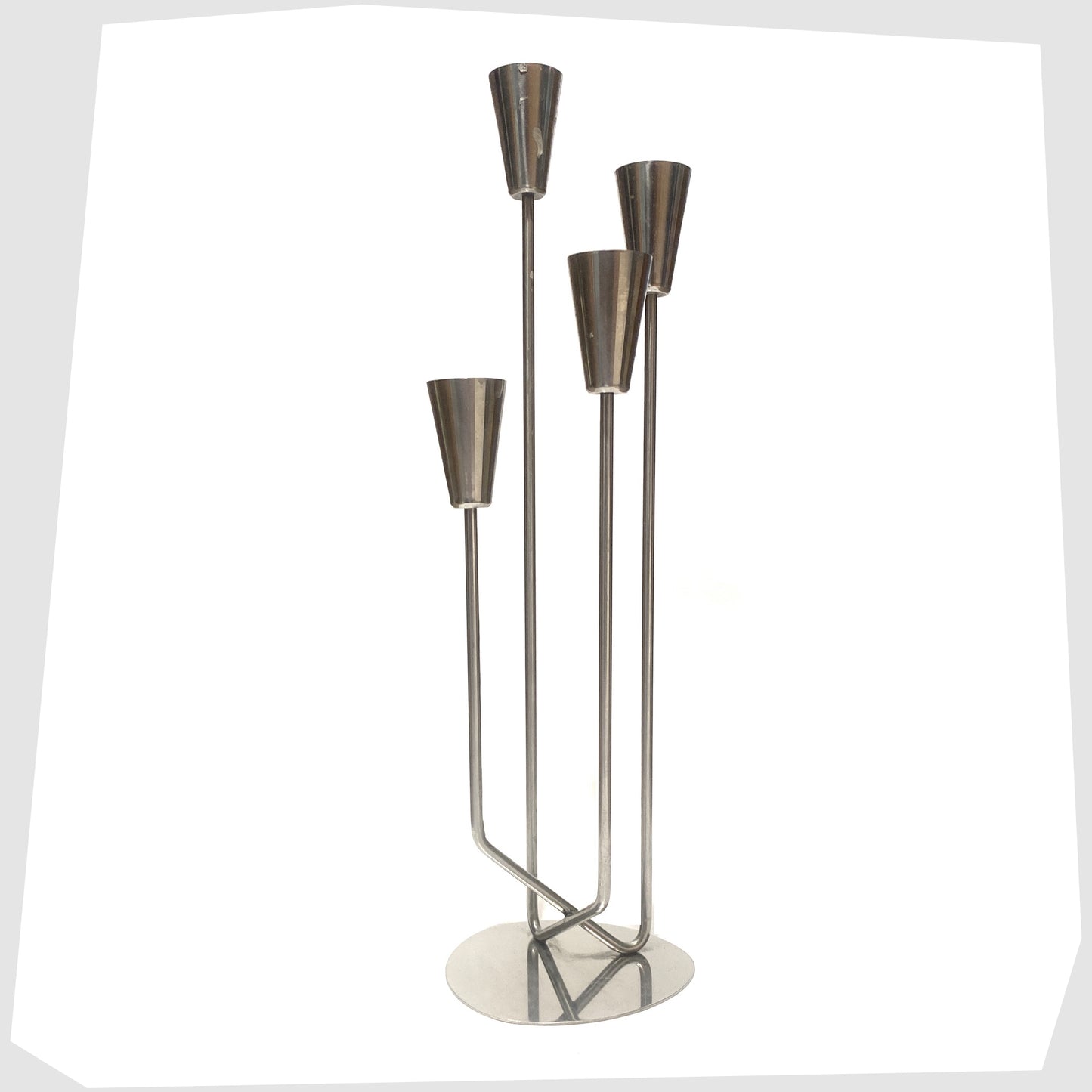 Danish Candlestick Holder by MG Design, made of polished stainless steel