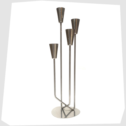 Danish Candlestick Holder by MG Design, made of polished stainless steel