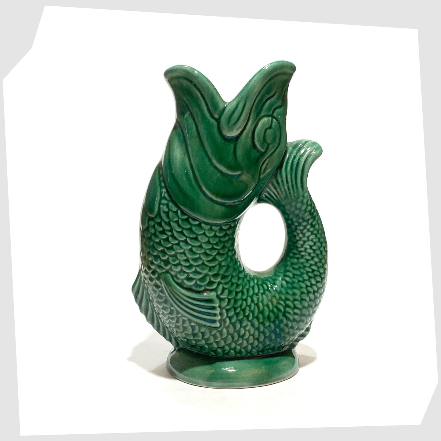 Dartmouth Pottery Gluggle Jug in the iconic green colour way