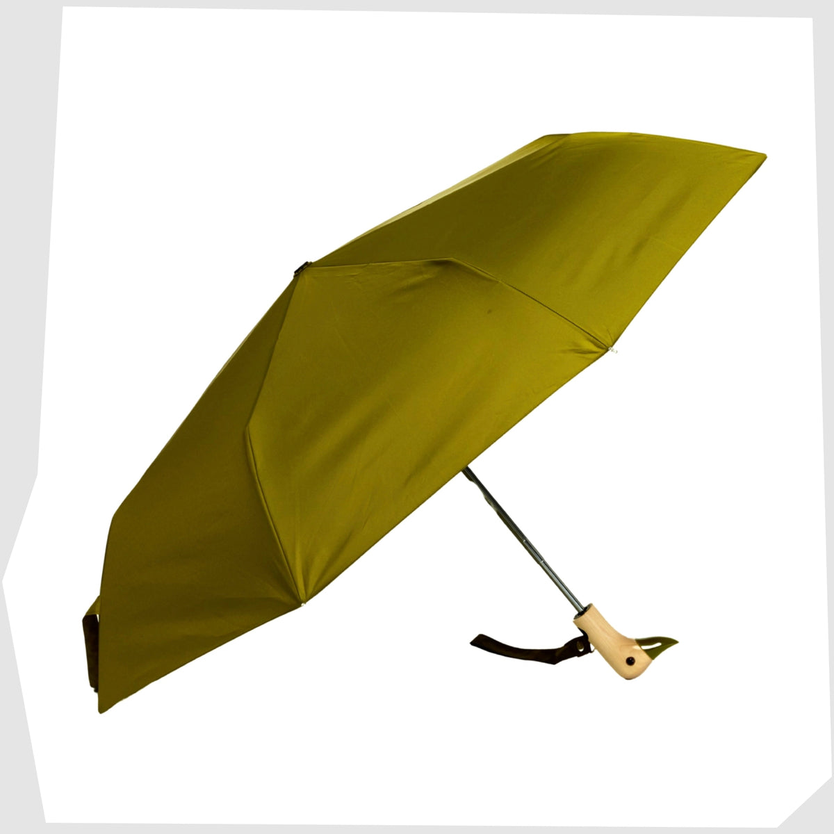 Open/unfolded Original Duckhead Umbrella in Olive Green, shown on a white background