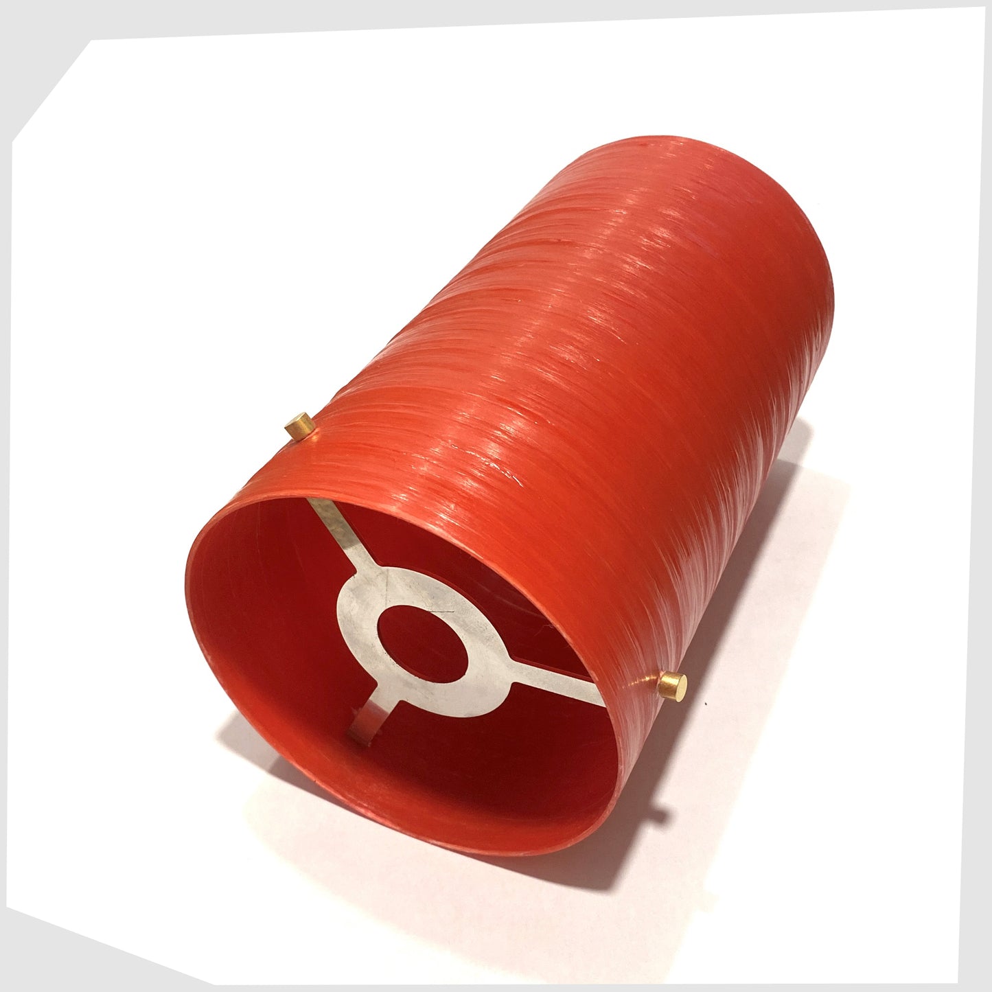 Cylindrical Royplast Spun Fibreglass Lamp Shade in Red by By Royale