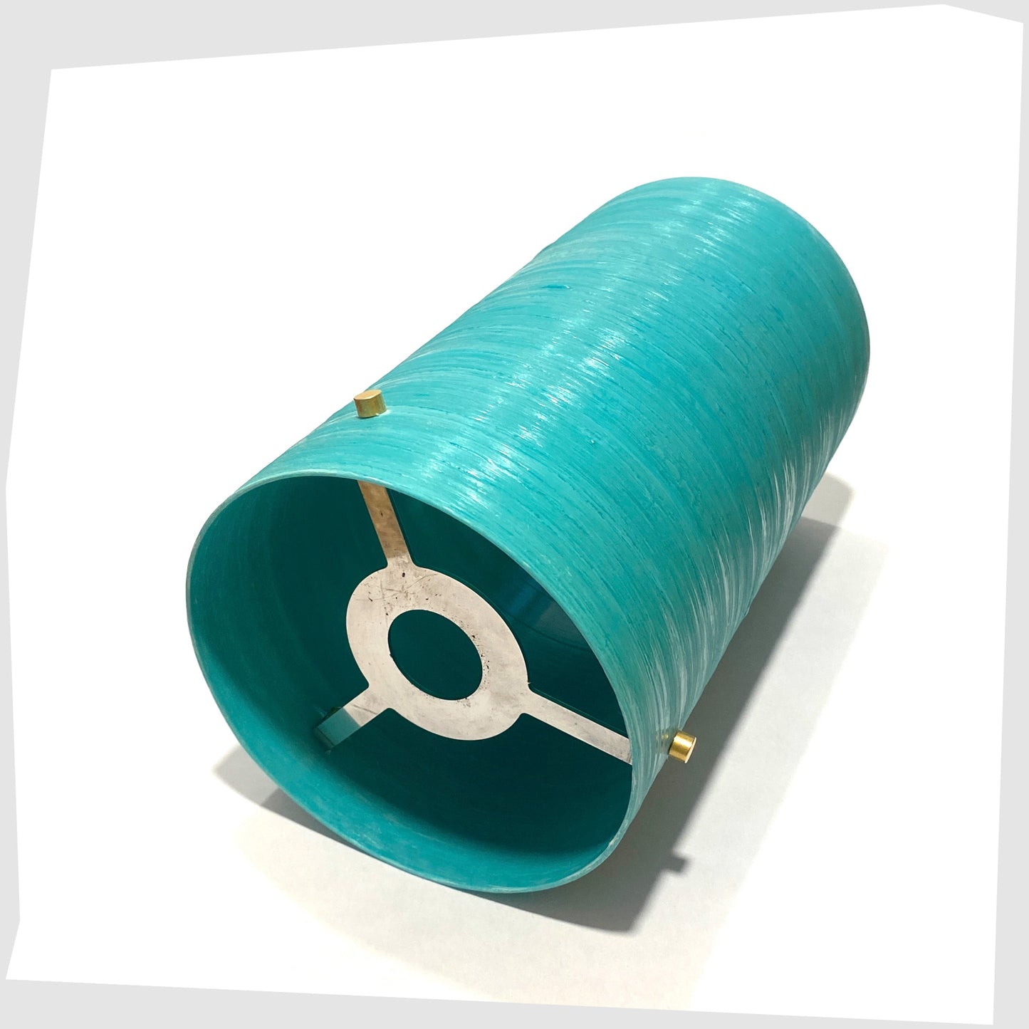 Cylindrical Royplast Spun Fibgreglass Lamp Shade in Turquoise by By Royale
