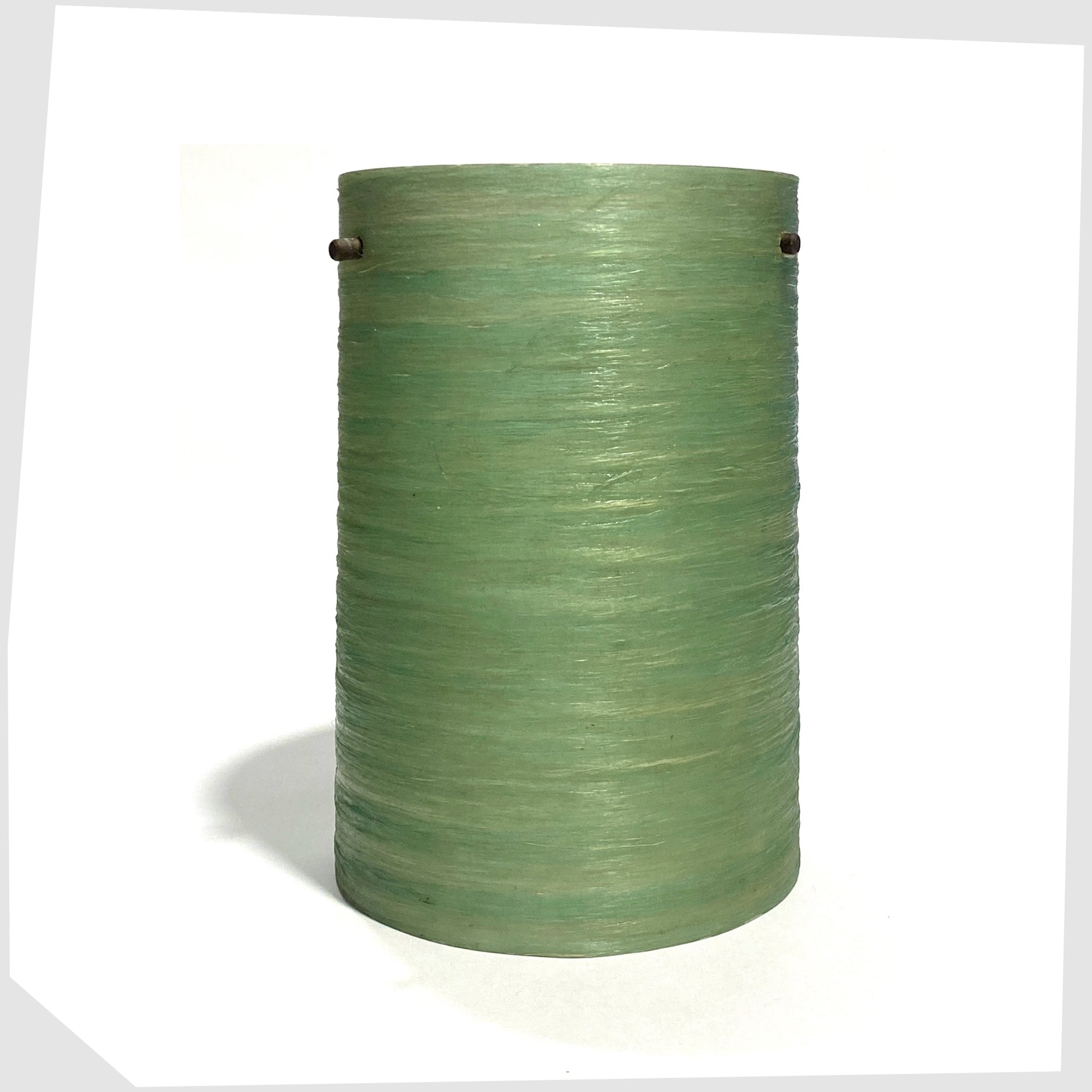 cylindrical spun fibreglass lampshade in green 