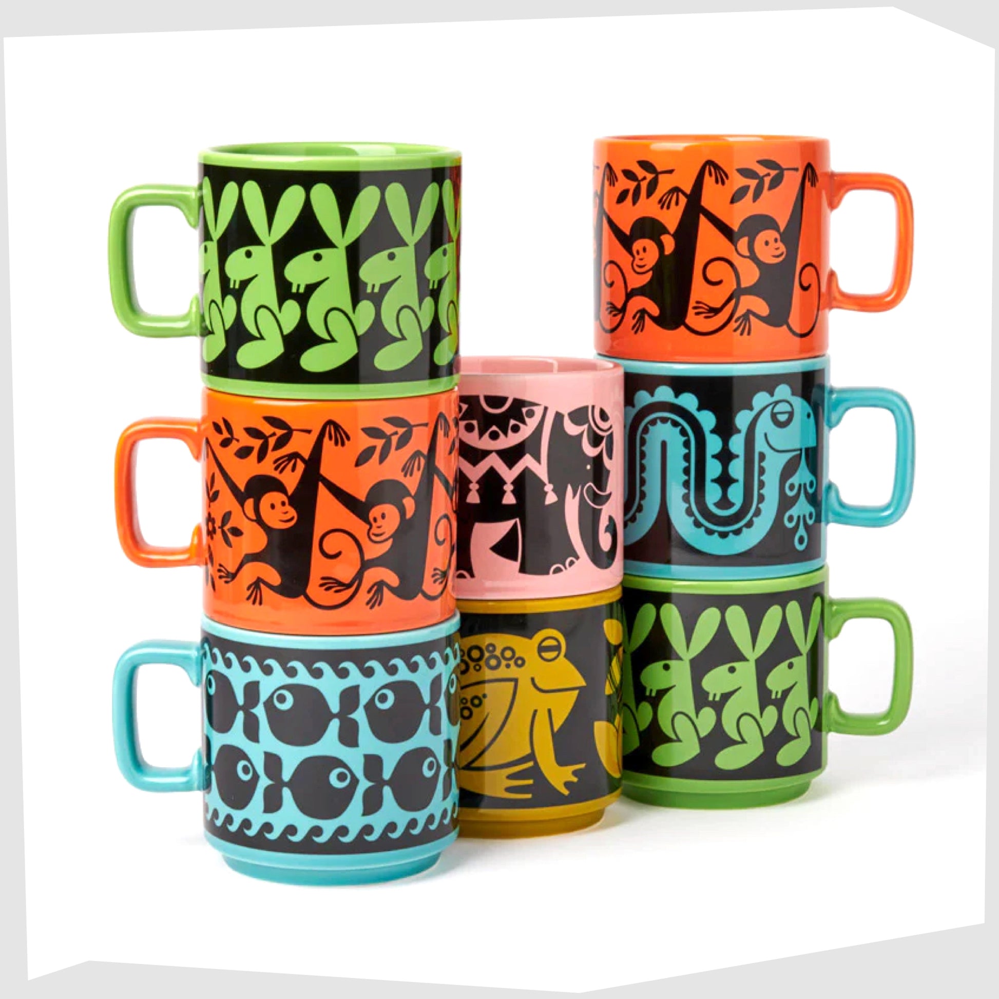 full collection of Magpie  X Hornsea Mugs in various colours and designs