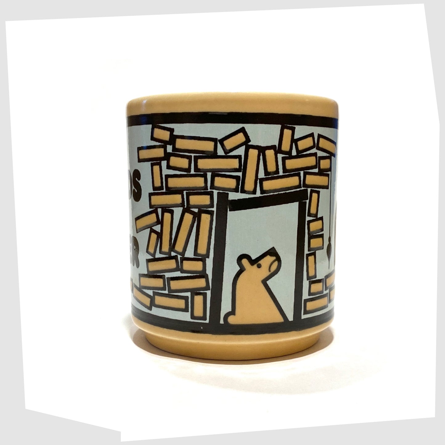 Hornsea Pottery The Worlds Best Builder ceramic mug with John Clappisons illustration