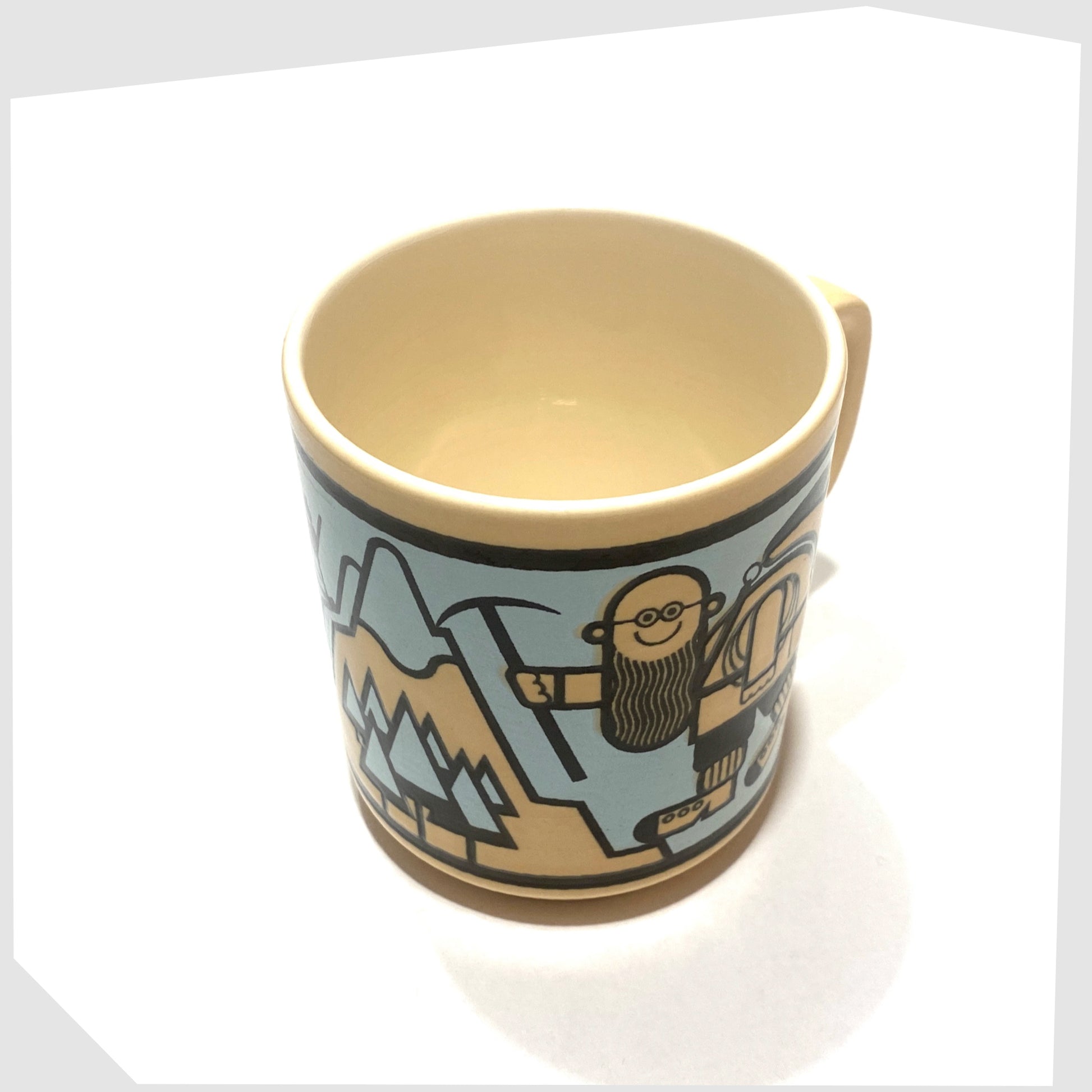 white inner glaze of the hornsea pottery 'the worlds best grandpa' mug 