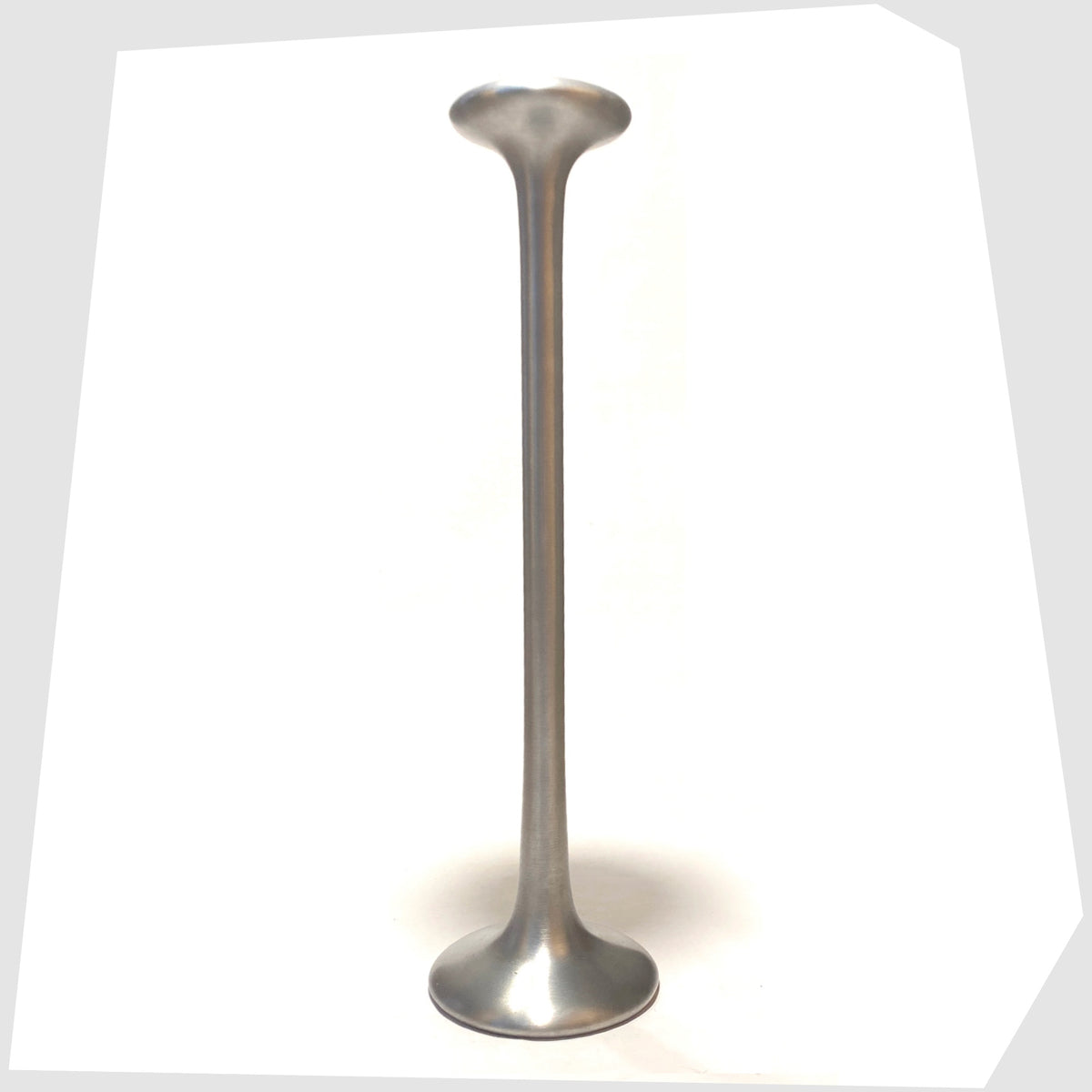 Ikea Kagla Candleholder made of brushed aluminium, shown on a white background