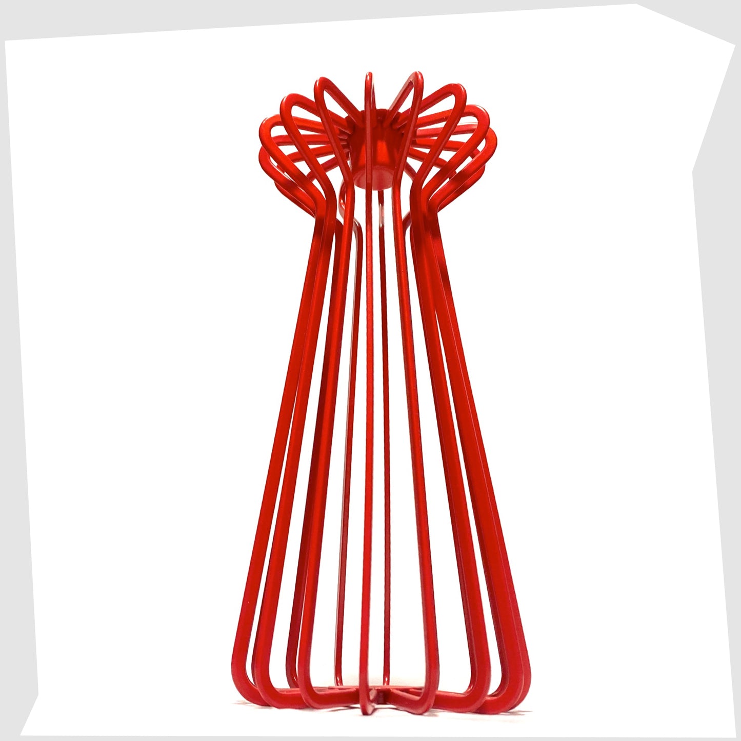 base of the IKEA tradig candleholder made of red powder coated stainless stell