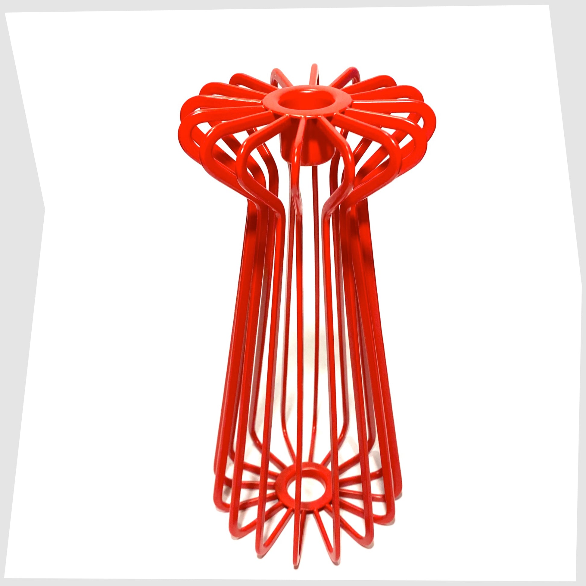 top of the IKEA tradig candleholder made of red powder coated stainless stell