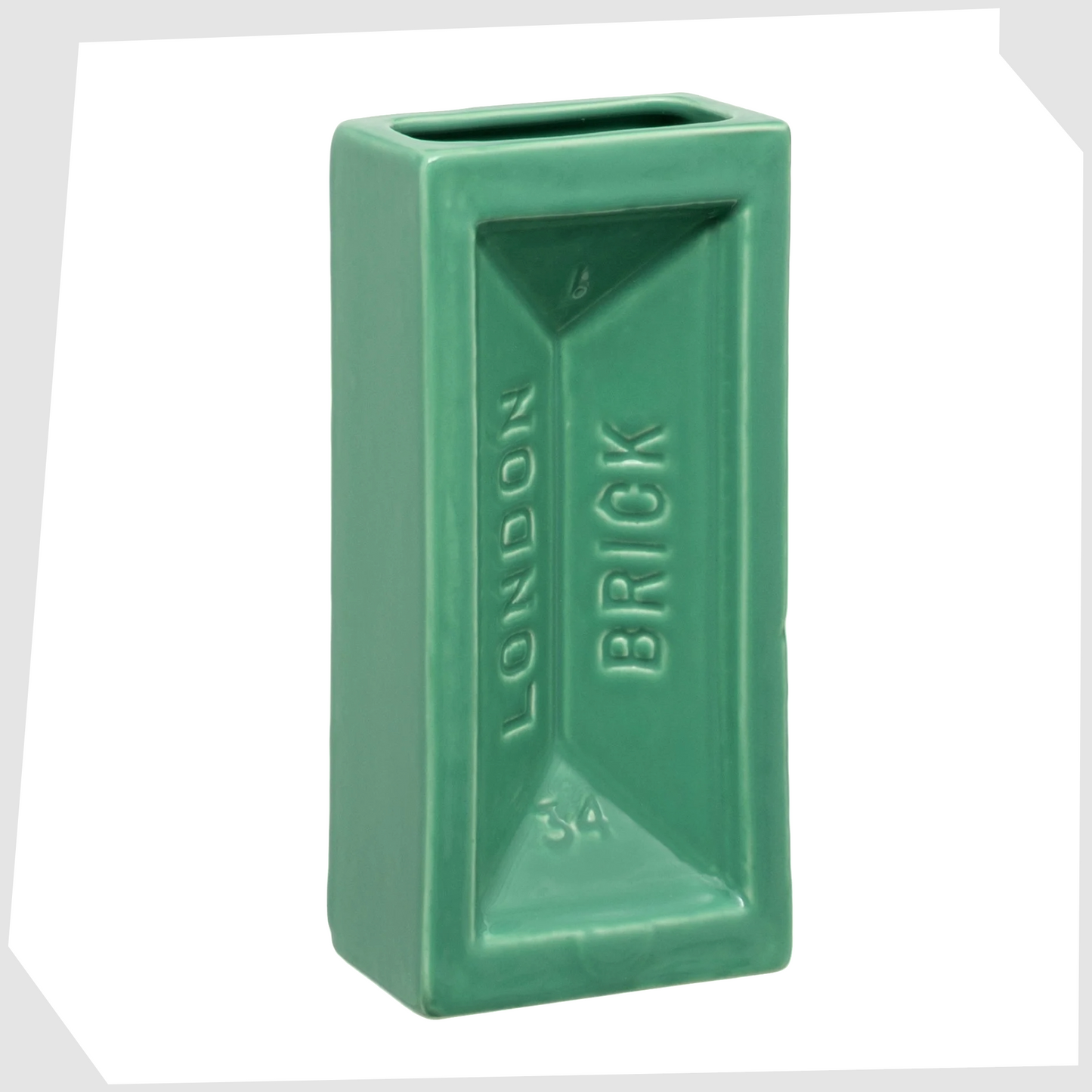 London Brick Vase in bold green glaze by Stolen Form