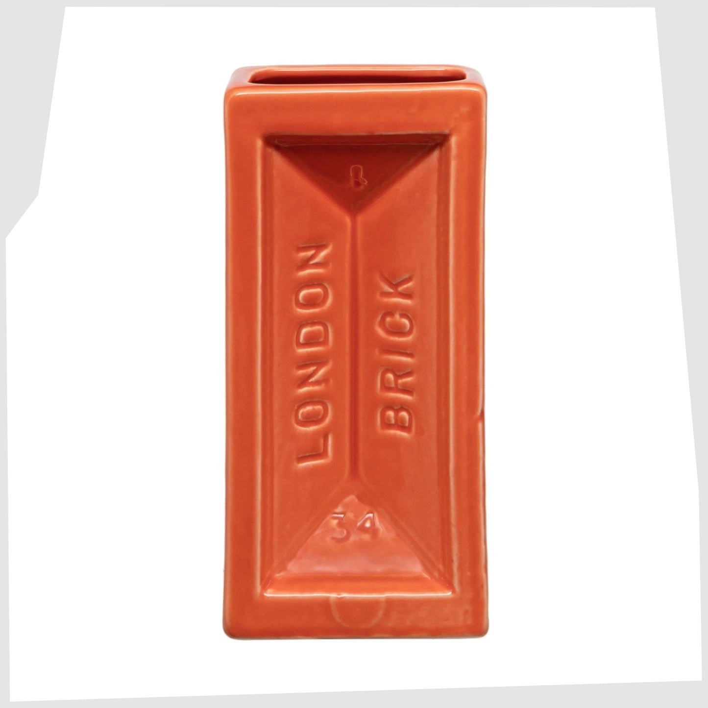Orange London Brick-shaped Ceramic Vase by Stolen Form