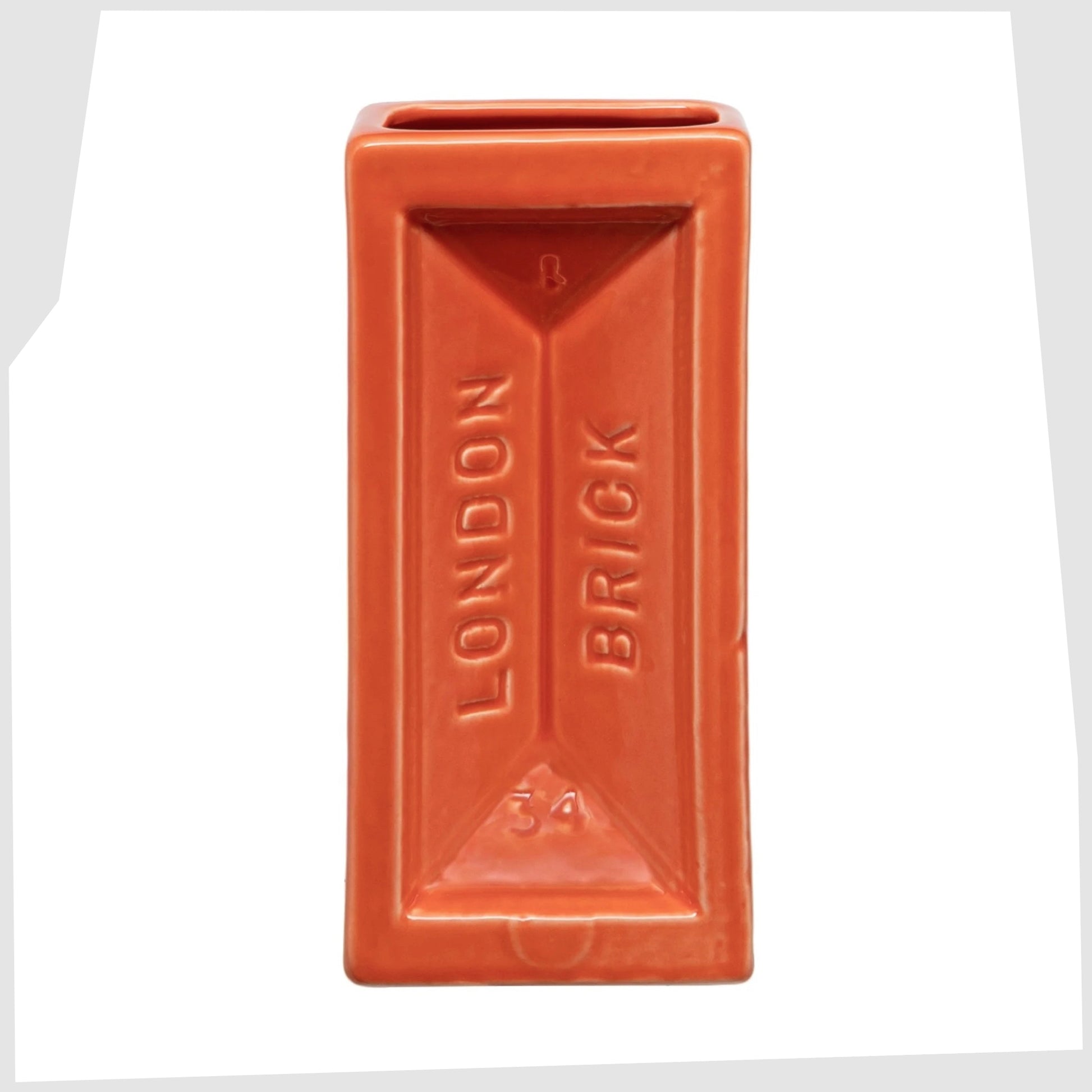 Orange London Brick-shaped Ceramic Vase by Stolen Form