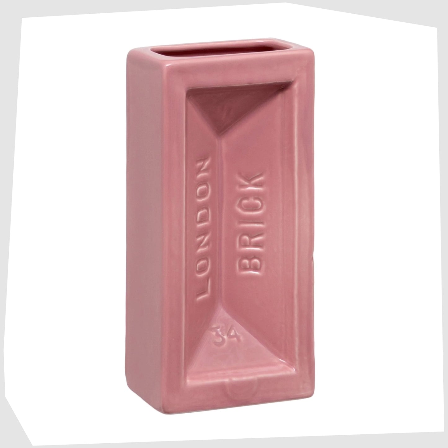 london brick vase in pastel pink glaze by Stolen Form