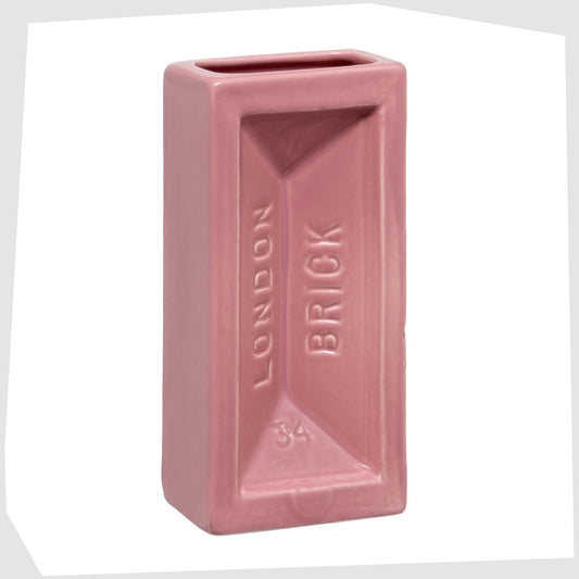 london brick vase in pastel pink glaze by Stolen Form