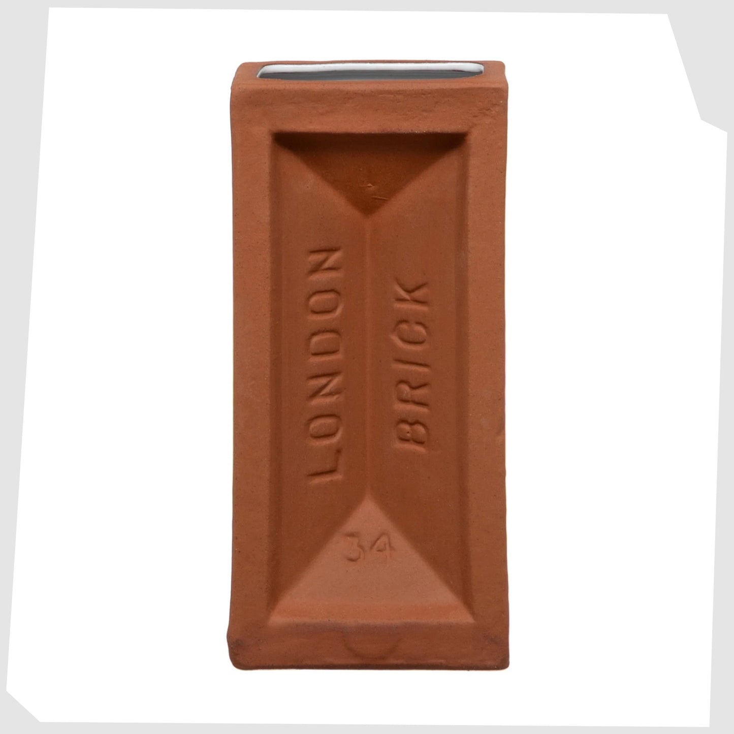 London Brick-Shaped Ceramic Vase in Terracotta by Stolen Form
