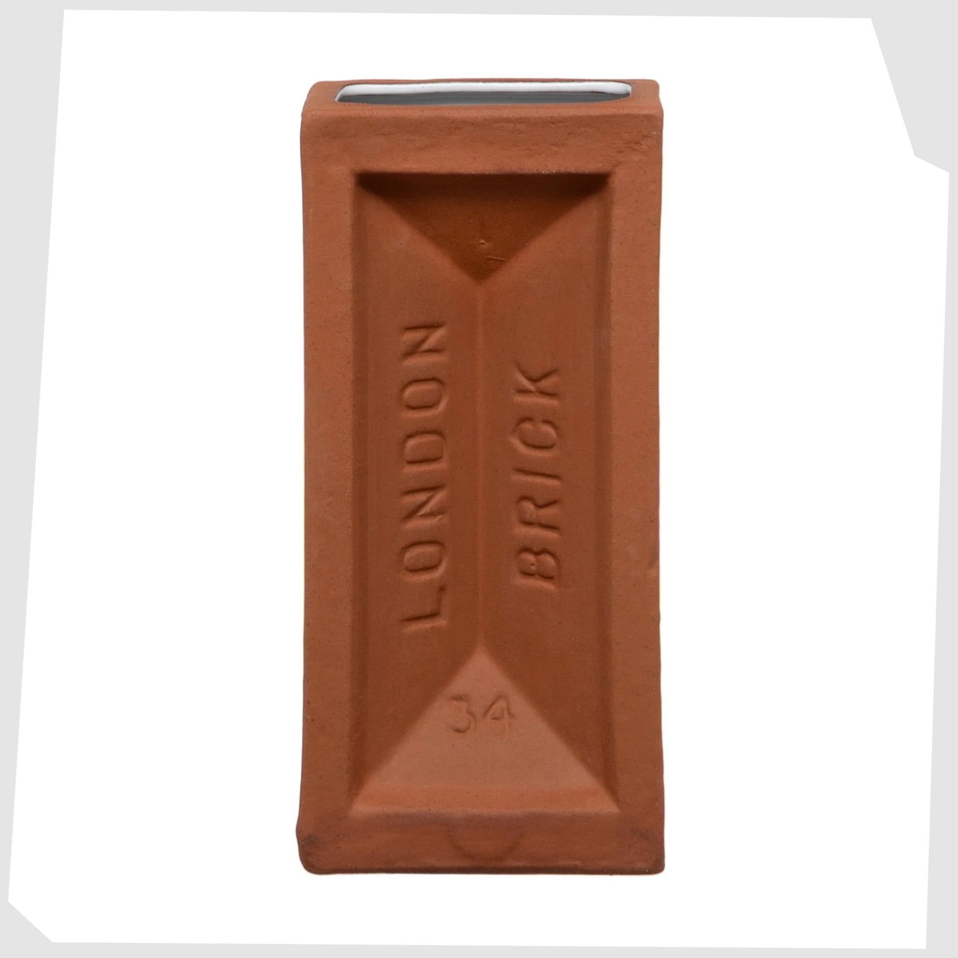 London Brick-Shaped Ceramic Vase in Terracotta by Stolen Form