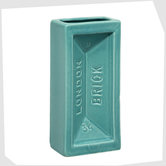 London Brick Vase in turquoise glaze by Stolen Form