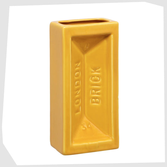 london brick vase in bold yellow glaze by stolen form